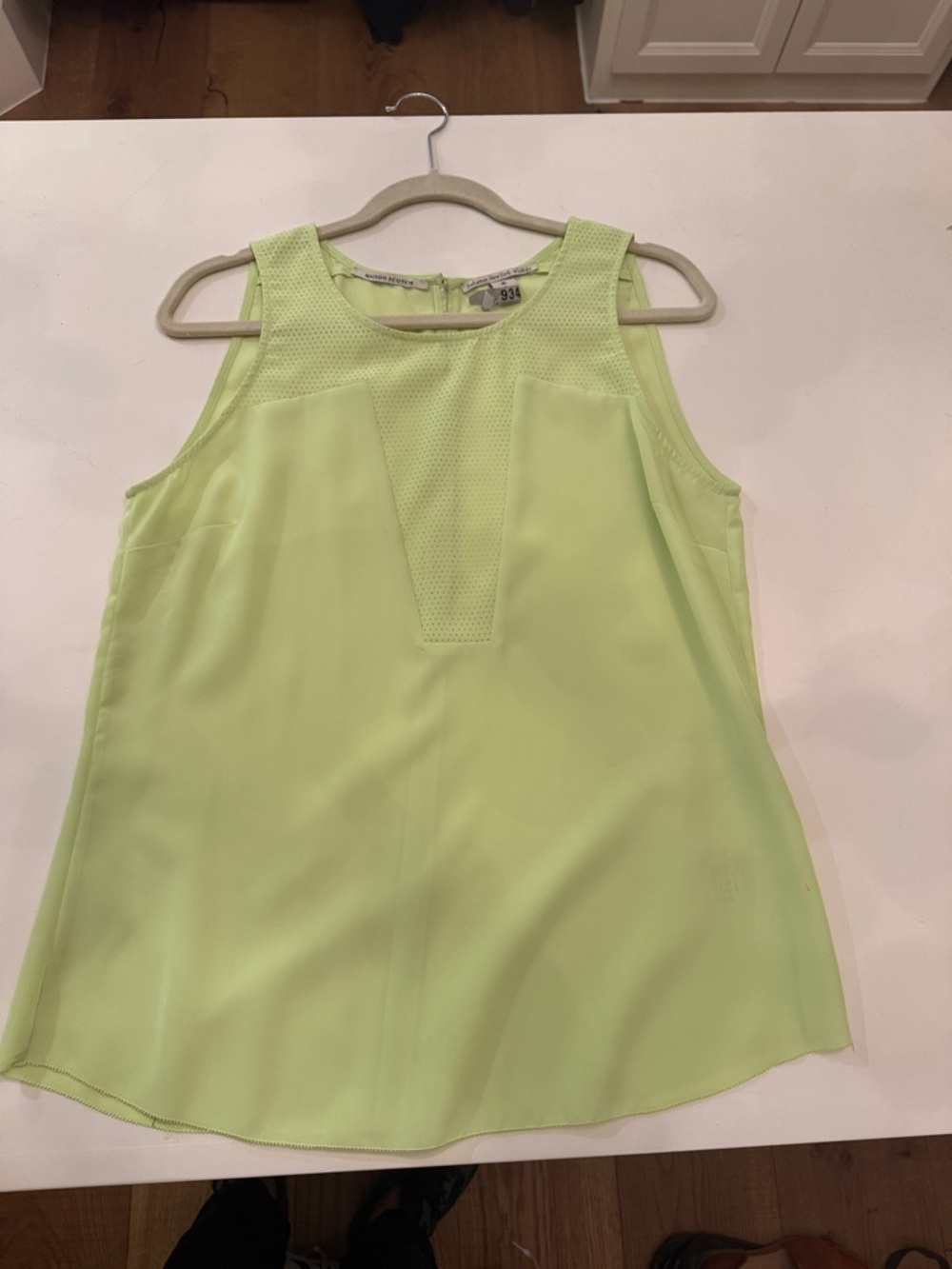 Scotch & Soda Lime Green Perforated Yoke Tank